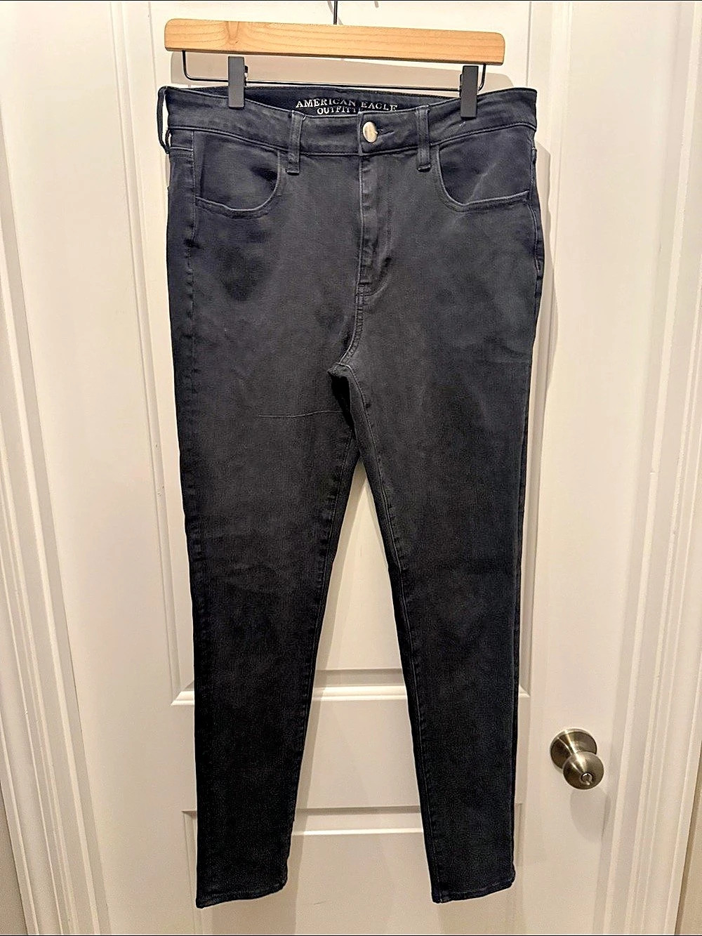 🥳 5 for $25 BUNDLE American Eagle Hi-Rise Jegging Super Stretch Jeans Black 12 L
